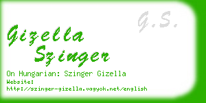 gizella szinger business card